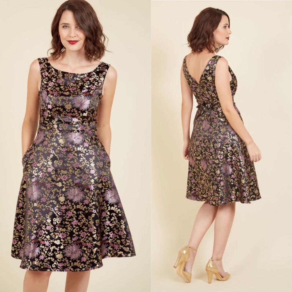 New Modcloth All Your Allure A-Line Dress in Black